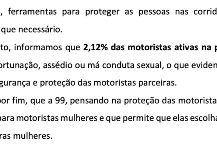 Mais de 370 motoristas da 99 já foram assediadas no trabalho em SP Mais de 370 motoristas da 99 já foram assediadas no trabalho em SP